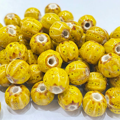 11mm Ceramic Spacer Beads | Colorful Irregular Round Beads | 20/40pcs Multicolor Beads for Bracelets & DIY Jewelry Making