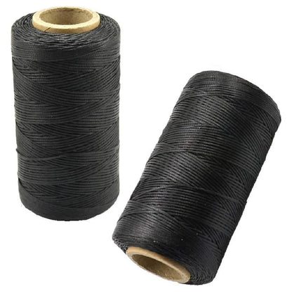 1mm Flat Waxed Thread | 260M Leather Sewing Cord | Heavy Duty Stitching Thread for Leathercraft, Bookbinding, Shoes & DIY