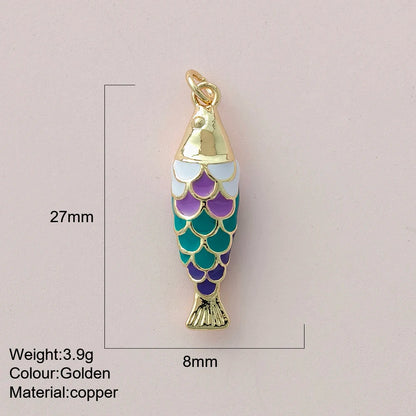 Cute Fish Charms | Gold Color Animal Pendants | Boho Charms for Earrings, Bracelets, Necklaces, Keychains & DIY Jewelry Making