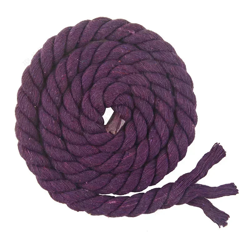 100% Cotton Macrame Rope Cord | 3-Strand Twisted Craft Rope | 5M Thick Cotton Cord 5–20mm | Bag Making & Home Decor DIY Supply