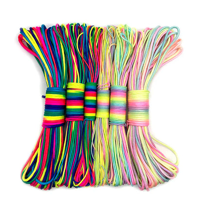 Rainbow Paracord Rope | 2mm, 3mm & 4mm 7-Strand Parachute Cord | DIY Bracelets, Camping, Survival & Craft Supplies
