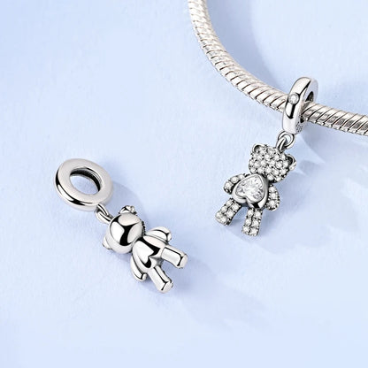 Sterling Silver Bear Family Tree Charm | 925 Charm Bead for Pandora Style Bracelets | Nature Jewelry Gift for Mom, Daughter & Women