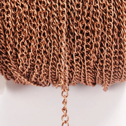 2 Meter Flat 2.5/3.5/4.5mm Extension Thin Chain Metal Chain DIY Necklace Body Chain Jewelry Making Chain Accessories