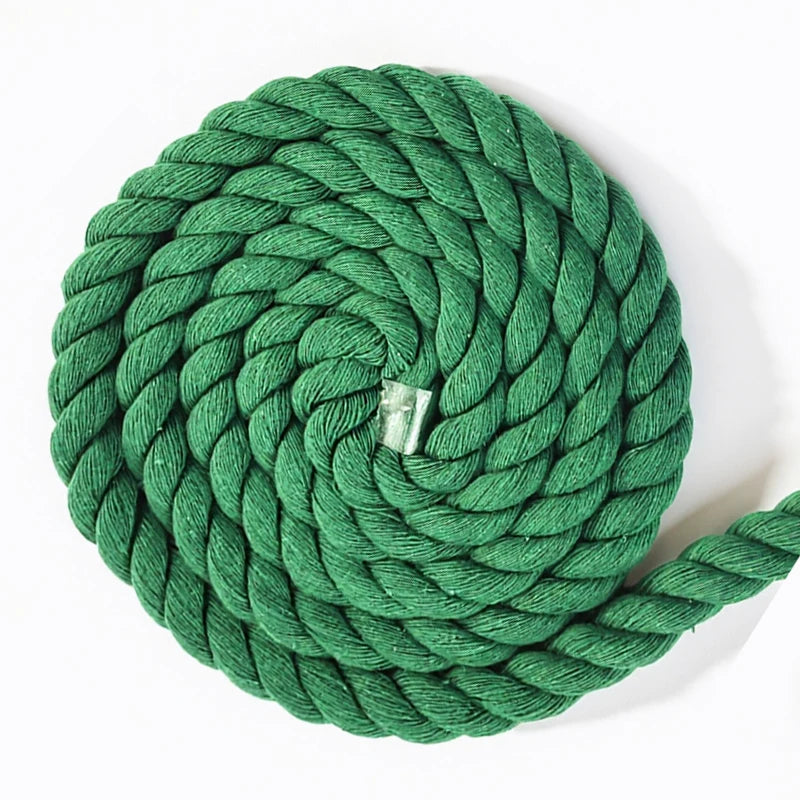 100% Cotton Macrame Rope Cord | 3-Strand Twisted Craft Rope | 5M Thick Cotton Cord 5–20mm | Bag Making & Home Decor DIY Supply