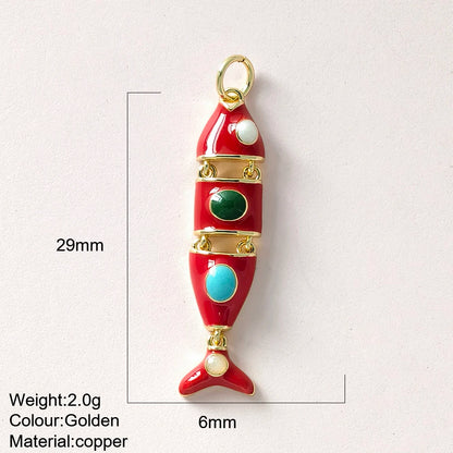 Cute Fish Charms | Gold Color Animal Pendants | Boho Charms for Earrings, Bracelets, Necklaces, Keychains & DIY Jewelry Making