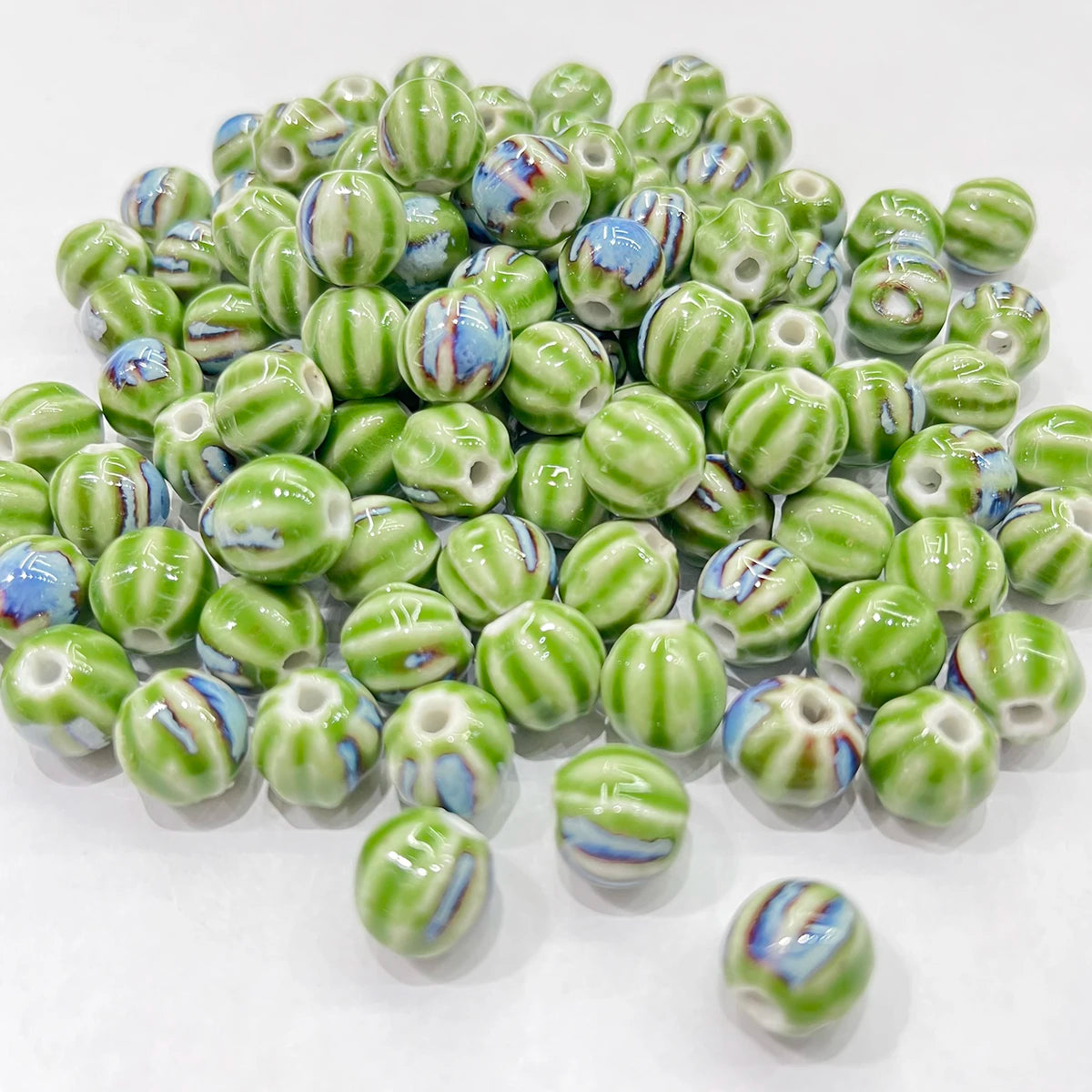 11mm Ceramic Spacer Beads | Colorful Irregular Round Beads | 20/40pcs Multicolor Beads for Bracelets & DIY Jewelry Making