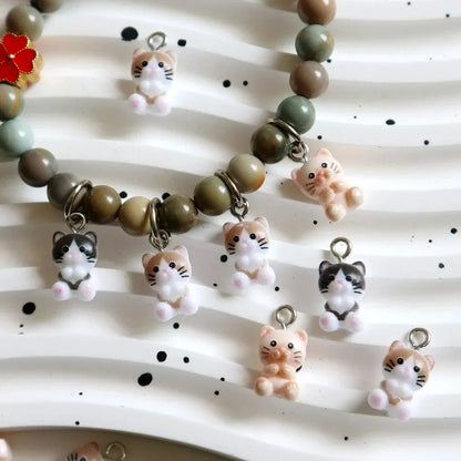 20 Mini Resin Cat Charms | Cute Kitten Pendants for DIY Jewelry Making | Kawaii Craft Supplies for Bracelets, Earrings & Keychains