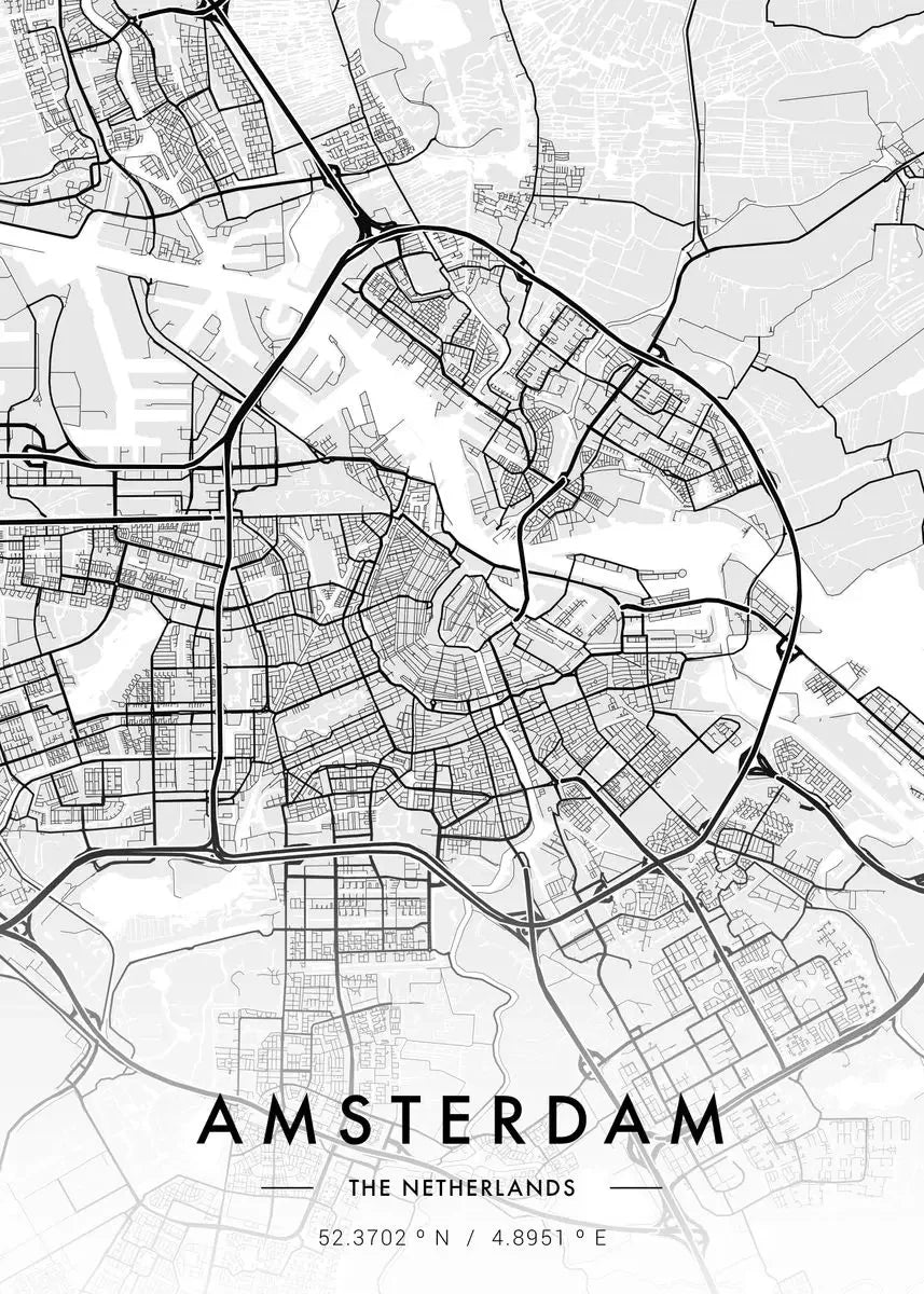City Map Artwork Poster Paris New York Canvas Painting HD Printed Black and White Map Wall Art Picture Living Room Home Decor