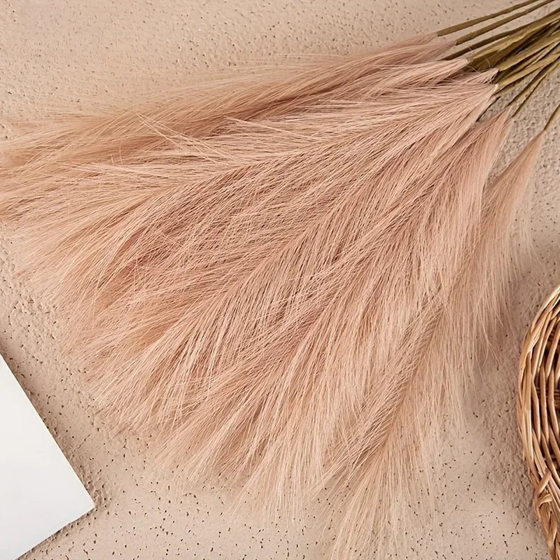10pcs Faux Pampas Grass, Pampas Grass For Floor Vase, Pampas Grass Decor Tall For Vase Fillers, Boho Rustic Farmhouse Home Decor