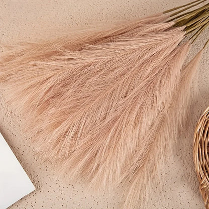 10pcs Faux Pampas Grass, Pampas Grass For Floor Vase, Pampas Grass Decor Tall For Vase Fillers, Boho Rustic Farmhouse Home Decor