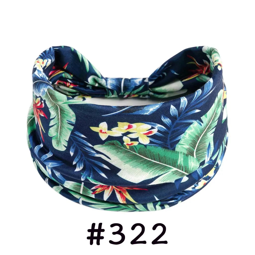 Boho Headbands for Women | Wide Knotted Stretch Hair Wraps for Yoga, Travel & Everyday Wear