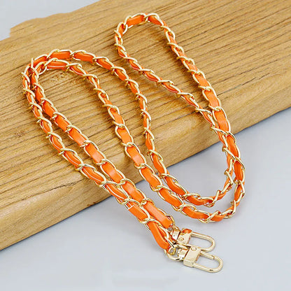 120cm Purse Chain Strap | Metal & Leather Crossbody Bag Chain | 47in Replacement Shoulder Strap for Handbags & DIY Bag Making
