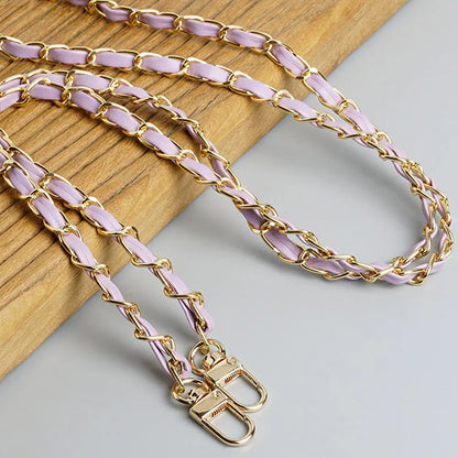 120cm Purse Chain Strap | Metal & Leather Crossbody Bag Chain | 47in Replacement Shoulder Strap for Handbags & DIY Bag Making