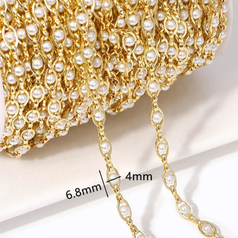14K Gold Plated Brass Chain | Gold Jewelry Chain by the Meter | Bulk Necklace & Bracelet Chain for DIY Jewelry Making