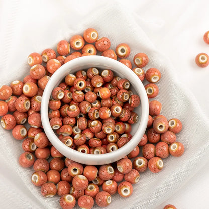 Multi-color Ceramic Beads 6mm | Speckled Porcelain Round Beads | 100pc Bracelet & Necklace Beads | DIY Jewelry Making Supplies