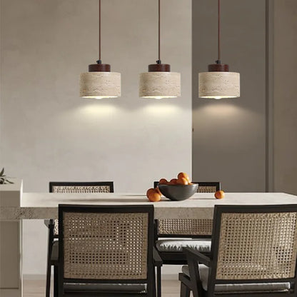 Japanese modern designer wabi-Sabai bedroom bedside lighting bar B&B yellow cave stone chandelier bedside hanging wire lamp