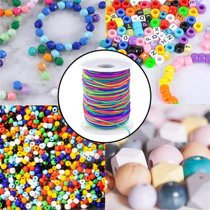1mm Stretchy Bracelet String | Rainbow Elastic Cord | Strong Beading String for Jewelry Making, Bracelets, Necklaces & DIY Crafts