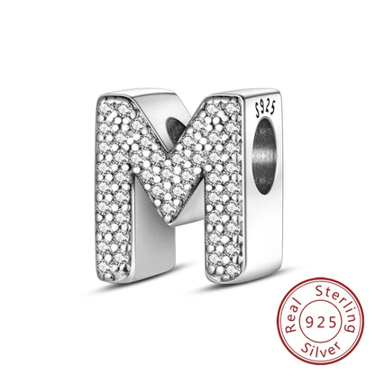 925 Sterling Silver A–Z Alphabet Charms | Initial Letter Beads for Charm Bracelets | DIY Jewelry Gift for Women