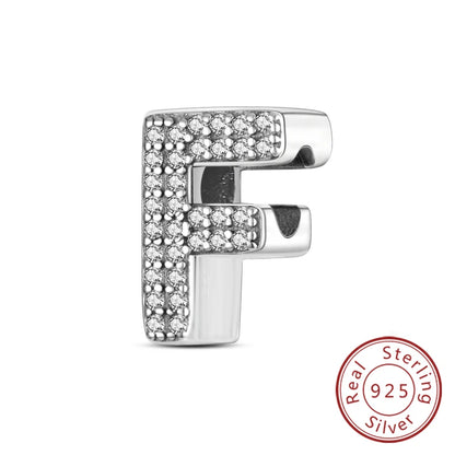 925 Sterling Silver A–Z Alphabet Charms | Initial Letter Beads for Charm Bracelets | DIY Jewelry Gift for Women
