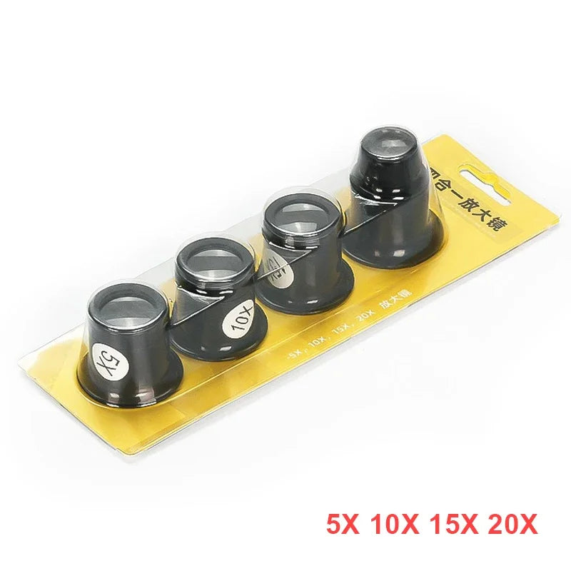 Jeweler Eye Loupe Magnifier | 3X 5X 10X 15X 20X Portable Magnifying Glass for Jewelry Making, Watch Repair & Detail Work