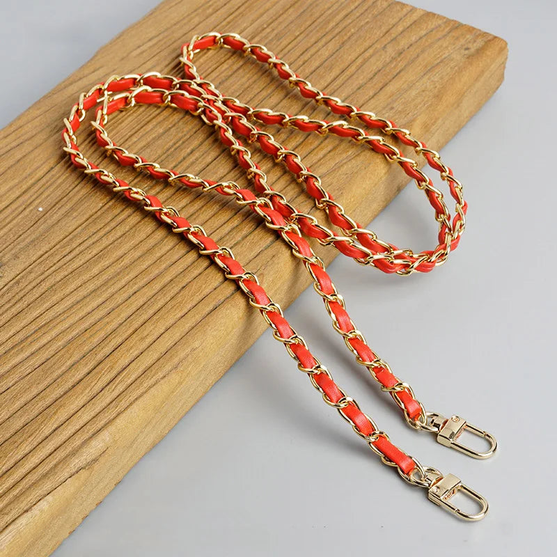 120cm Purse Chain Strap | Metal & Leather Crossbody Bag Chain | 47in Replacement Shoulder Strap for Handbags & DIY Bag Making
