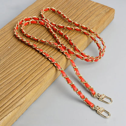 120cm Purse Chain Strap | Metal & Leather Crossbody Bag Chain | 47in Replacement Shoulder Strap for Handbags & DIY Bag Making