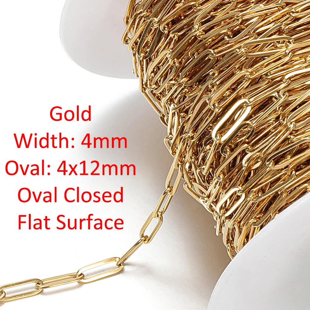 Gold Stainless Steel Chain | 6.5 ft Jewelry Chain | Necklace, Bracelet & Choker DIY Making Supplies