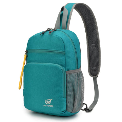 Crossbody Sling Bag Packable Cross Body Sling Backpack Shoulder Travel Bag Hiking Daypack for Women Men(Cyan)