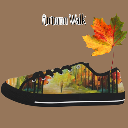 Autumn Walk Abstract Painting  Low-Top Women's Shoes