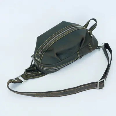 Crazy Horse Leather Crossbody Travel Bag
