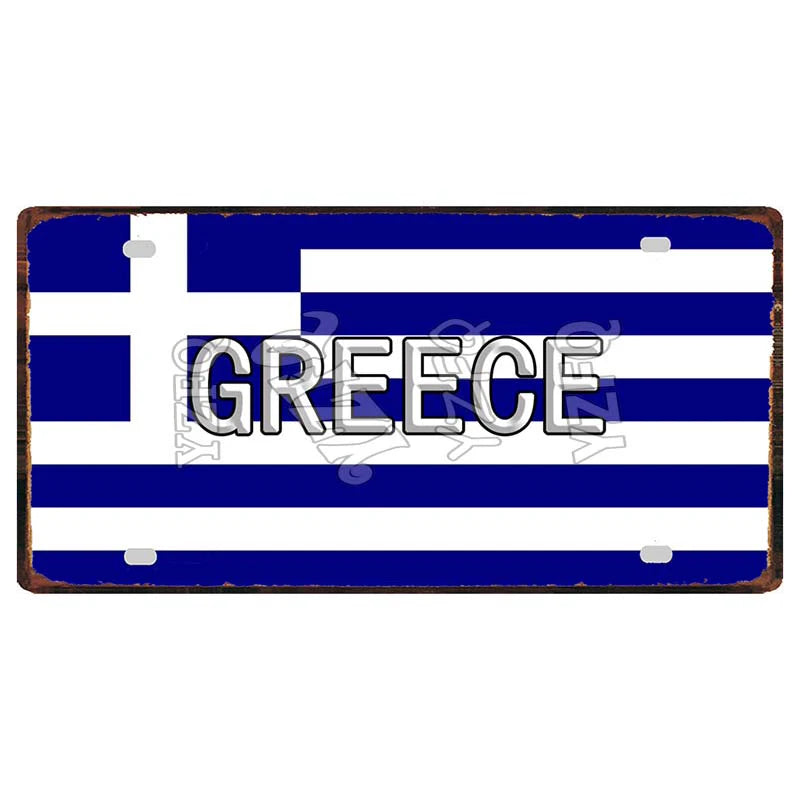 30X15CM Crete Zakynthos Santorini Greek Island Beach Metal Tin Sign Shabby Chi Travel Souvenir Wall Shop Home Art Decor DC-1358A