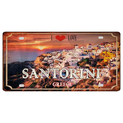 30X15CM Crete Zakynthos Santorini Greek Island Beach Metal Tin Sign Shabby Chi Travel Souvenir Wall Shop Home Art Decor DC-1358A
