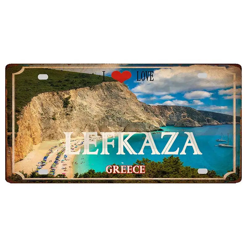 30X15CM Crete Zakynthos Santorini Greek Island Beach Metal Tin Sign Shabby Chi Travel Souvenir Wall Shop Home Art Decor DC-1358A