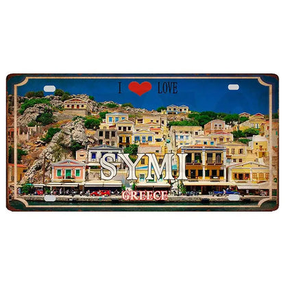 30X15CM Crete Zakynthos Santorini Greek Island Beach Metal Tin Sign Shabby Chi Travel Souvenir Wall Shop Home Art Decor DC-1358A