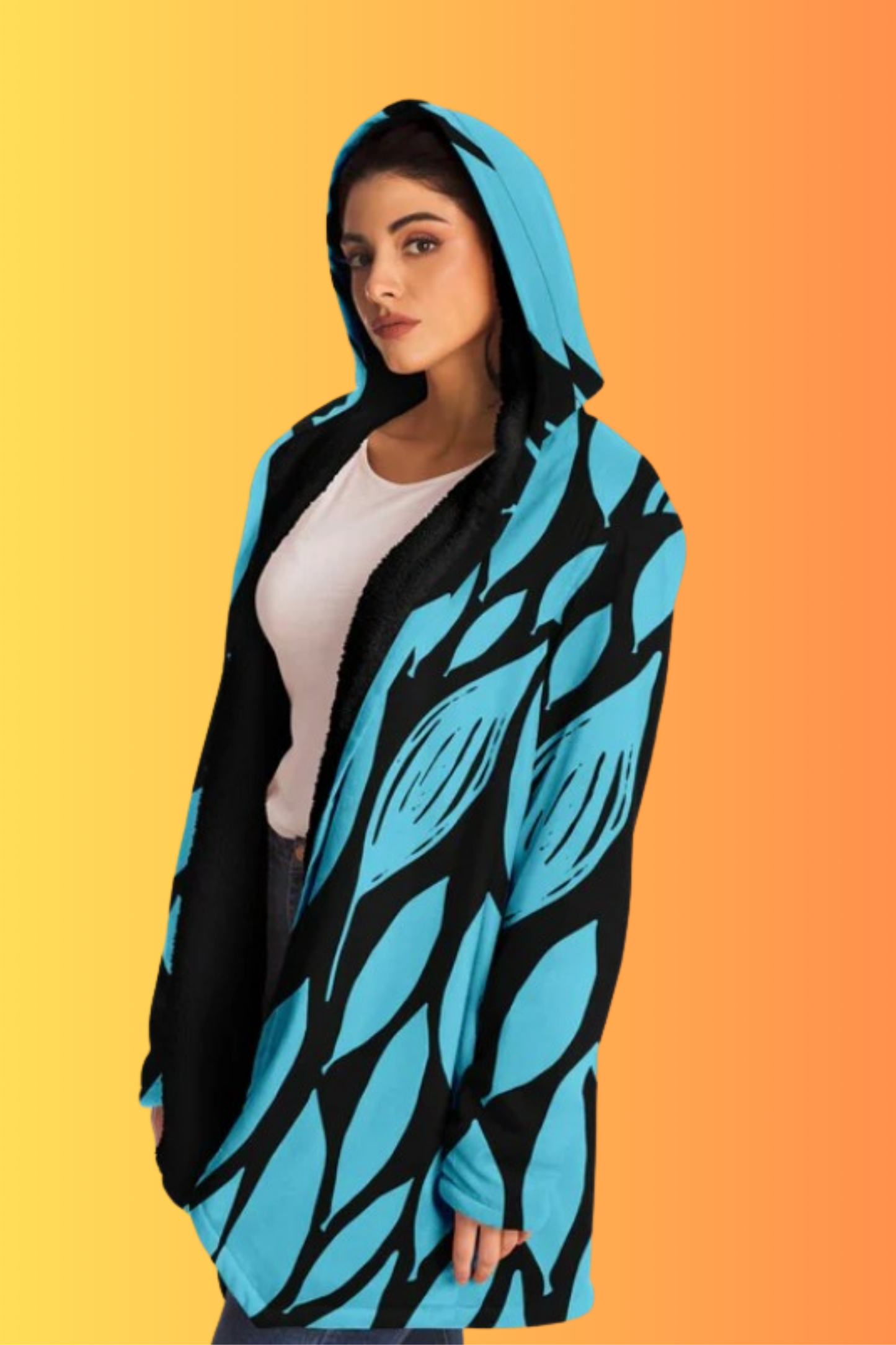 Black & Teal Boho Swirl Cloak 🌿 Because Subtlety Is Overrated