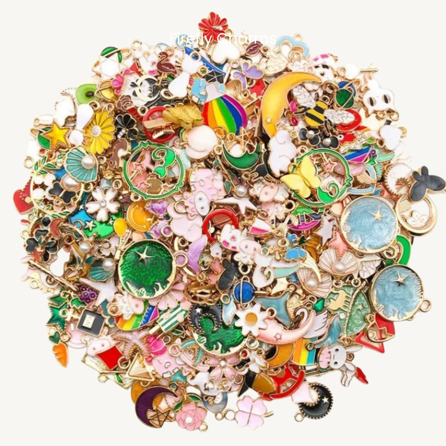 Gold Enamel Jewelry Charms Mix | 20, 30 & 50 Piece DIY Charm Set | Assorted Pendant Charms for Bracelets, Necklaces, Earrings & Crafts
