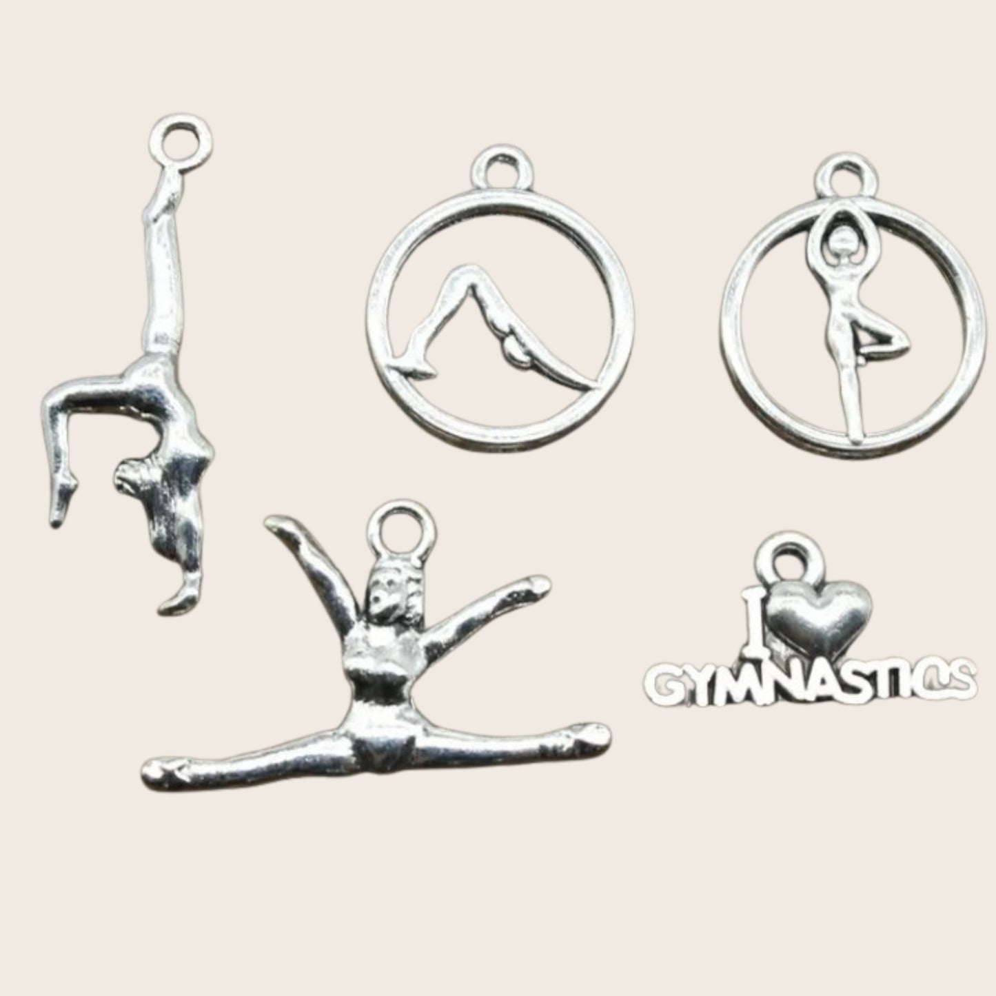 20pcs Charms Gymnastics Antique Silver Color Gymnastics Charms Jewelry Findings DIY Gym Charms Sport Wholesale