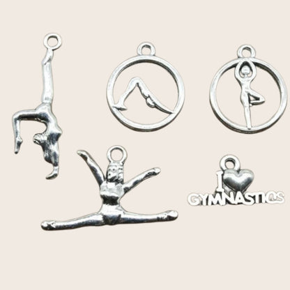 20pcs Charms Gymnastics Antique Silver Color Gymnastics Charms Jewelry Findings DIY Gym Charms Sport Wholesale
