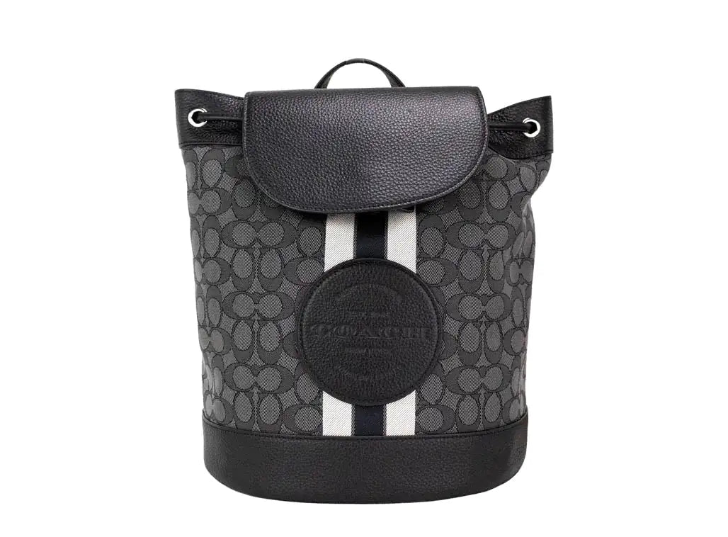 Coach Dempsey Black Smoke Signature Jacquard Canvas Patch Backpack