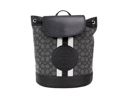 Coach Dempsey Black Smoke Signature Jacquard Canvas Patch Backpack