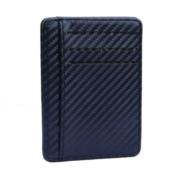 Slim RFID Carbon Fiber Wallet for Men or Women – Minimalist PU Leather Credit Card & ID Holder
