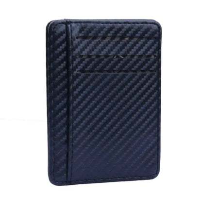Slim RFID Carbon Fiber Wallet for Men or Women – Minimalist PU Leather Credit Card & ID Holder