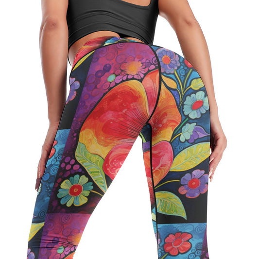 Women's Flower Sports Yoga Pants