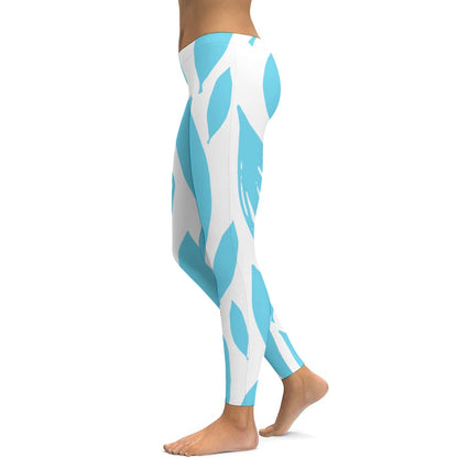 Teal & White Yoga Pants