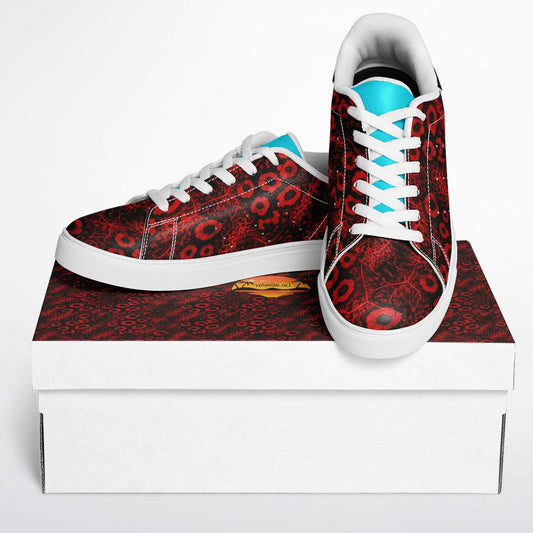 VENOM DROP – Red/Black Animal Print w/ Cyan Accent