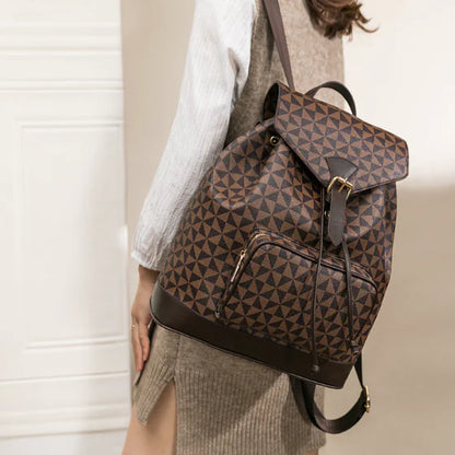 Anti-Theft Large Leather Backpack for Women