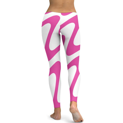 Soft Ladies Pink & White Yoga Pants