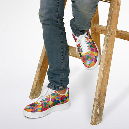 Low Top Shoes, Multi-Colored Sneakers, Custom Fashion Low Tops, Unique Artistic Streetwear