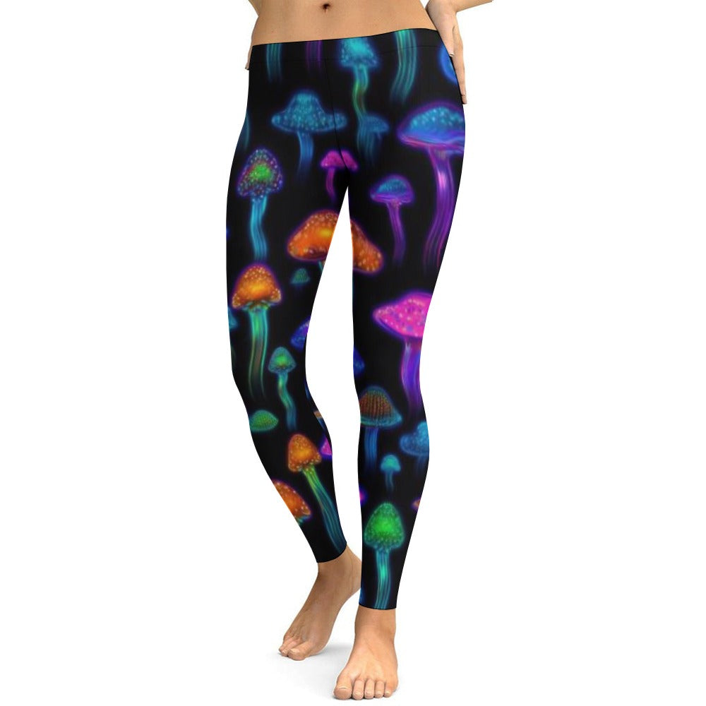 Neon Mushroom Yoga Pants