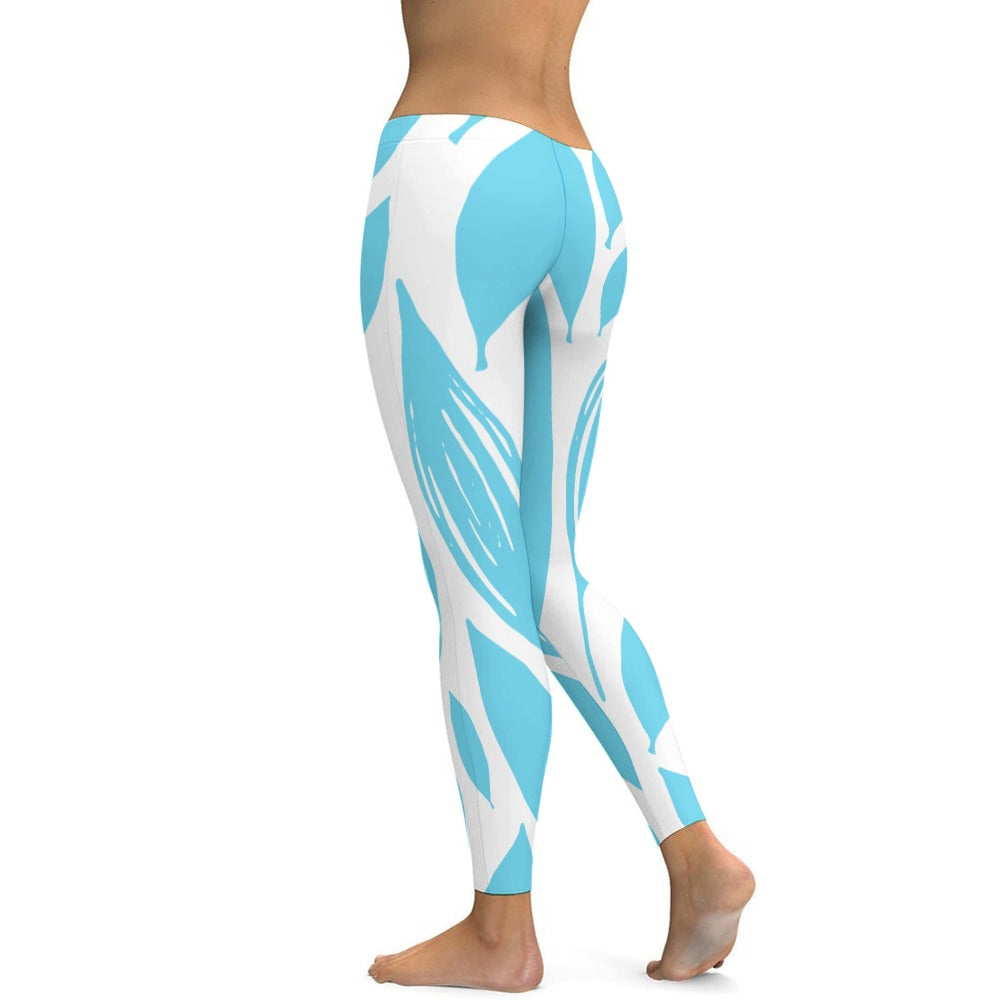 Teal & White Yoga Pants